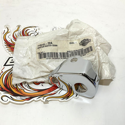 NOS Genuine Harley 1972-1985 Sportster Chrome Ignition Switch Cover 71510-72
