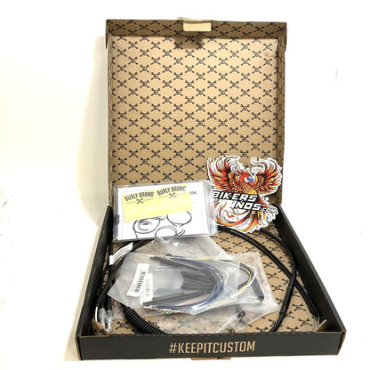 Burly 2004-2006 Harley Sportster 12" T-Bar Handlebars Cable Kit Black B30-1136