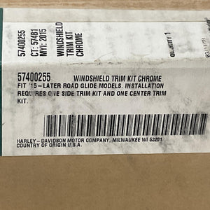 NEW Genuine Harley 2015-2023 Road Glide Chrome SIDE Windshield Trim 57400255