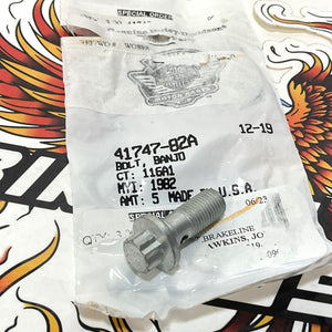 NOS Genuine Harley 1982-2006 3/8-24 12point Banjo Bolt 41747-82A