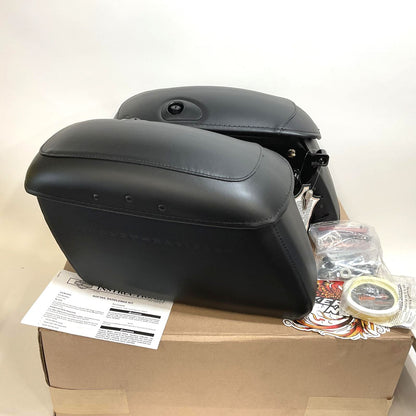 New Genuine Harley 2000-2017 Softail Locking Leather Rigid Saddlebags 53061-00