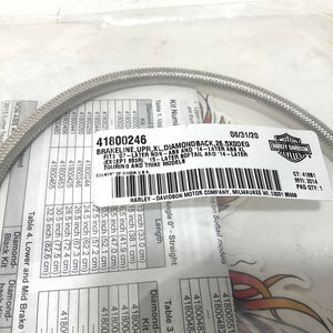 NEW Genuine Harley Diamondback Braided Stainless 26.5" Upper Brake Line 41800246