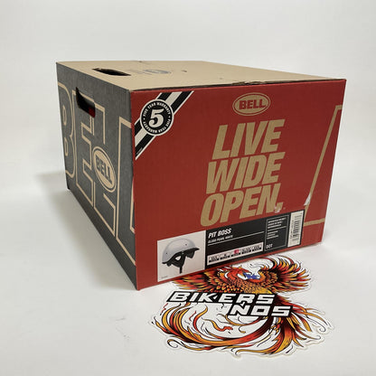 Bell Gloss Pearl White Pit Boss Large Helmet 7146324