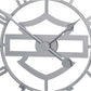 Genuine Harley Silhouette Bar&Shield Open Face Metal Wall Clock Silver HDX-99214