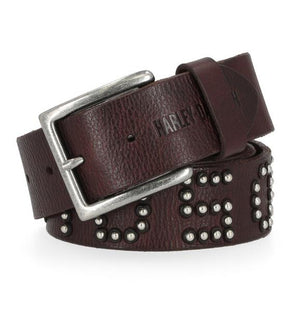 Harley Woman's Small Heat Embossed Logo Genuine Leather Belt Brown BMW014/01S