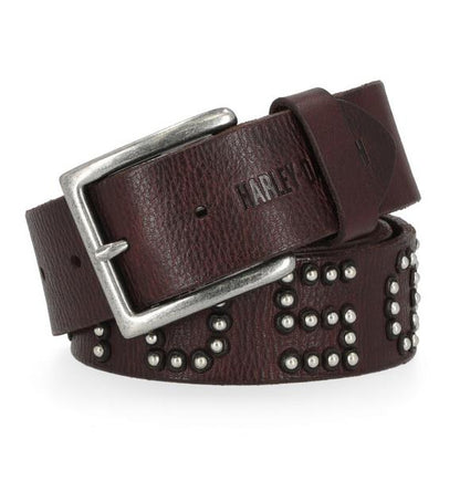 Harley Woman's Small Heat Embossed Logo Genuine Leather Belt Brown BMW014/01S