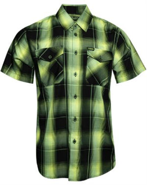 NEW Dixxon Mens M Radium Bamboo Short Sleeve Green Button Down Shirt BS-RDIUM-MD
