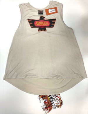 NEW Harley Davidson Womens Spirit Eagle Crew Neck Tank Top-Tan- 2XL HT4877OAT-2X