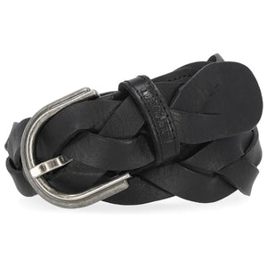 NEW Harley Woman's Medium Braided Classic H-D Leather Belt Black BMW-005-M