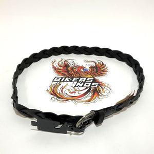 NEW Harley Woman's Medium Braided Classic H-D Leather Belt Black BMW-005-M