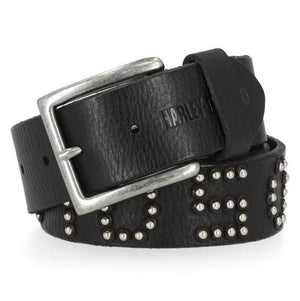 Harley Woman's Small Heat Embossed Logo Genuine Leather Belt Black BMW014/08S