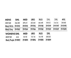 NEW Fulmer Women Large 452 Legacy 2-Pc Reflective Biker Rain Suit Black Purple