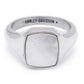 Harley Womens Size 7 Mother of Pearl Stone Signet Ring Stainless Steel 34R00004
