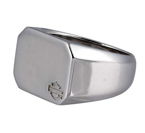 Harley Mens Size 12 Modern Edge Bar & Shield Signet Ring Sterling Silver HDR0579