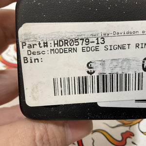 Harley Mens Size 13 Modern Edge Bar & Shield Signet Ring Sterling Silver HDR0579