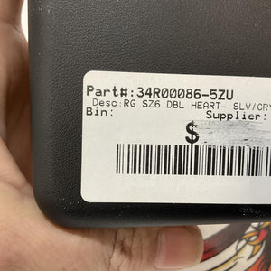 NEW Harley Womens Size 6 Embellished Double Heart Ring Sterling Silver 34R00086