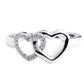 NEW Harley Womens Size 6 Embellished Double Heart Ring Sterling Silver 34R00086