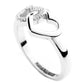 NEW Harley Womens Size 6 Embellished Double Heart Ring Sterling Silver 34R00086
