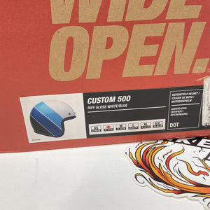 NEW Bell Custom 500 Small Helmet Riff Gloss White/Blue 7136911