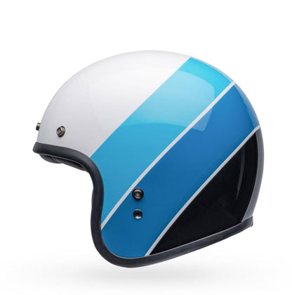 NEW Bell Custom 500 Small open face Helmet Riff Gloss White/Blue 7136911