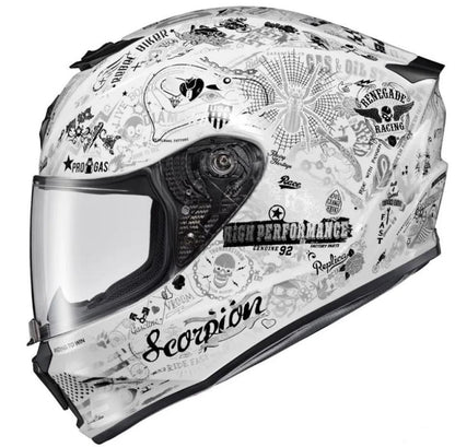 NEW Scorpion EXO-R420 Shake II White Full Face Motorcycle Helmet 2XL 75-23632X