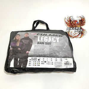 NEW Fulmer Women Small 452 Legacy 2-Pc Reflective Biker Rain Suit Black Purple