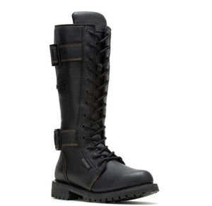 NEW Harley Womens Size 8.5 Belhaven 14" Black Waterproof Biker Boots D87299-8.5