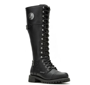 NEW Harley SZ 9.5 Womens Beechwood Skull Black Waterproof Biker Boots D87283-9.5