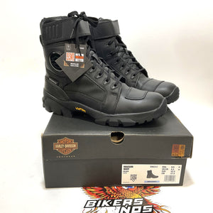 NEW Harley SZ 9.5 Mens Maxson 6.25" WP Black Leather Motorcycle Boots D96312-9.5