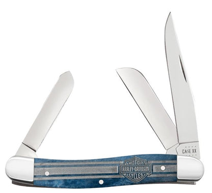 NEW Genuine Harley Case XX Stockman Navy Blue Bone Stainless Pocket Knife 52230