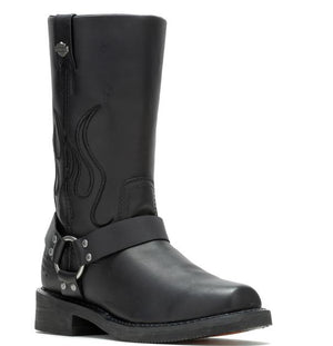 NEW Harley Men's Size 12 Hustin Black Motorcycle Harness Boots D96310-12