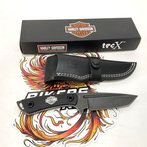 NEW Genuine Harley Case TecX Fixed Black Blade 4.25" Knife & Sheath 52164A