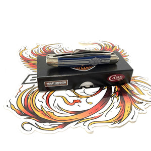 NEW Genuine Harley Case XX Stockman Navy Blue Bone Stainless Pocket Knife 52230