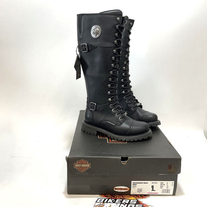 NEW Harley SZ 6 Womens Beechwood Skull Black Waterproof Biker Boots D87283-6