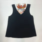 NEW Harley Womens Large Embellished Retro V-Neck Tank Top Black HT4821BLK-LG