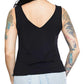 NEW Harley Womens Large Embellished Retro V-Neck Tank Top Black HT4821BLK-LG