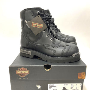 NEW Harley SZ 8 Womens Stealth 5.25-Inch Lace-Up Motorcycle Boots Black D81641-8