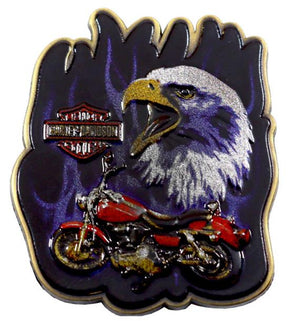 NEW Genuine Harley 1-1/2" Faded Glory Bar & Shield Metal Pin Gold 682608016975