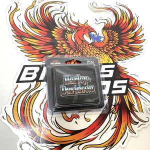 NEW Genuine Harley 1-1/2" Shiny & New H-D Text Metal Pin Silver 682608017002