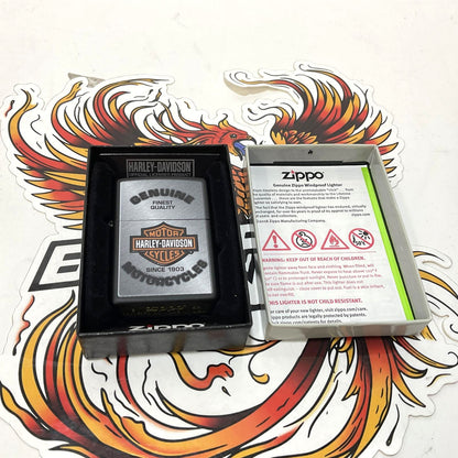 NEW Genuine Harley Zippo Lighter Matt Black Bar & Shield 1903 49840