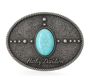 NEW Harley Womans Turquoise Stone Belt Buckle Antique Nickel Finish MAU009/61