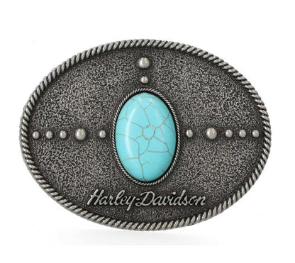 NEW Harley Womans Turquoise Stone Belt Buckle Antique Nickel Finish MAU009/61