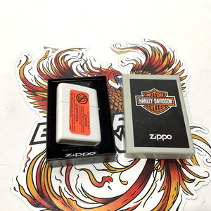 NEW Genuine Harley Zippo Lighter Matt White Bar & Shield Stars & Stripes 49841