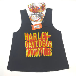 NEW Genuine Harley SZ 1X Women's Black Retro V-Neck Tank Top HT4821BLK-1X