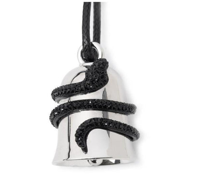 NEW Genuine Harley Black Stone Snake Gremlin Guardian Bell Silver 34M00014