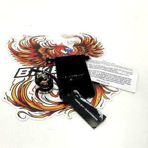 NEW Genuine Harley Black Stone Snake Gremlin Guardian Bell Silver 34M00014