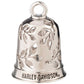 New Harley Guardian Gremlin Ride Bell Leaf Cut Out Script Silver Finish 34M00080