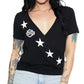 NEW Women's 1X Harley Bandolier V-Neck Short Sleeve Shirt Black HT4809BLK-1X