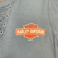 Harley Womens XL Winner Circle Long Sleeve Laced V-Neck Shirt Gray HT4835IRN-XL