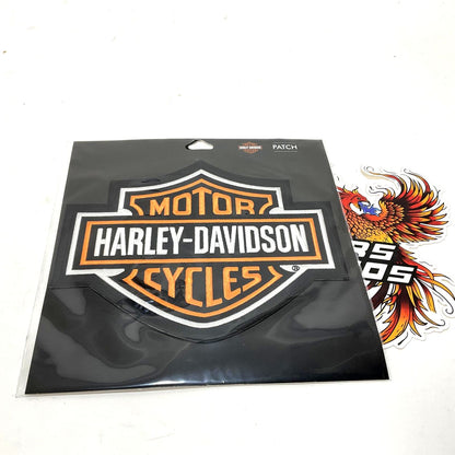 NEW Genuine Harley 9- 1/4" Embroidered Orange Bar & Shield Patch 682608011420